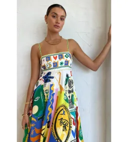 Alemais Soleil Print Maxi Sundress Multi Size AU 10 for rent on The Volte - image 4