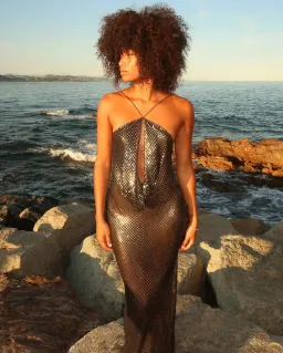 Rat & Boa Solar Maxi Dress Gown in Black with Sequin Size S / AU 8 for rent on The Volte - image 3