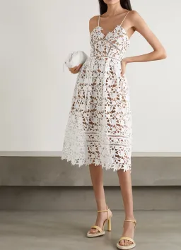Self-portrait Azalea Guipure Lace Dress White Size AU 8 for rent on The Volte - image 1