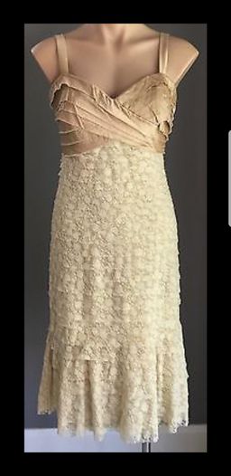 Queenspark gold lace dress for rent on The Volte - image 1