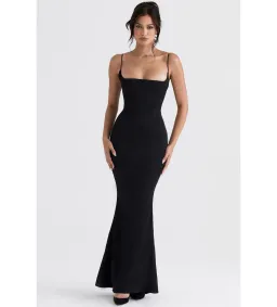 House of CB Olivette Satin Corset Maxi Dress Black Size AU 10 for rent on The Volte - image 3