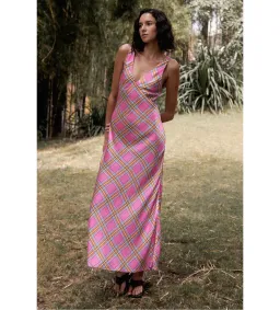 Steele Eadie Dress Pink Check Size AU 10 for rent on The Volte - image 1