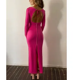 Odysseus and Penelope Contrast Maxi Dress Pink Size AU 6 for rent on The Volte - image 2