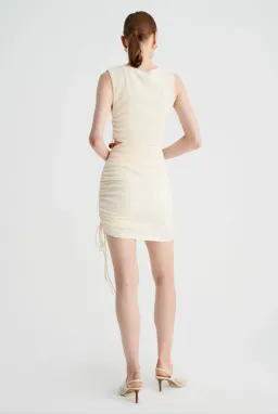 Suboo Jacqui Twist Front Mini Dress in Cream Size XS / AU 6 for rent on The Volte - image 3