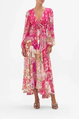 Camilla Wrap Tie Dress with Blouson Sleeve A Girl Named Florence Size M / AU 12 for rent on The Volte - image 1