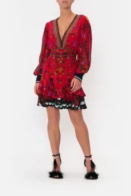 Camilla Button Front Frill Mini Dress View From The Veil Size S / AU 10 for rent on The Volte - image 1