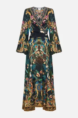 Camilla Fearless Felis Wrap Tie Dress with Blouson Sleeve Print Size M / AU 12  for rent on The Volte - image 3