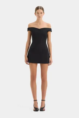 Sir The Label Sandrine Off Shoulder Mini Dress Black Size 6 for rent on The Volte - image 1