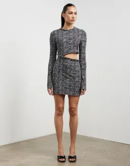 Camilla And Marc Cyrus Long Sleeve Mini Dress Grey Size 10  for rent on The Volte - image 1