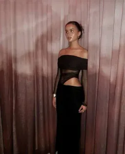 BENNI Yasmin Off-Shoulder Maxi Dress in Black Size 10 for rent on The Volte - image 9