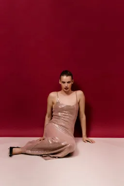 Mossman Celestial Midi Dress Neutral Size AU 8 for rent on The Volte - image 3