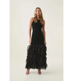 Aje Elations Knit Maxi Dress Black Size AU 8   for rent on The Volte - image 1