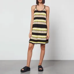 Ganni Striped Crochet Knit Slip Mini Dress Multi Size S / AU 8 for rent on The Volte - image 5