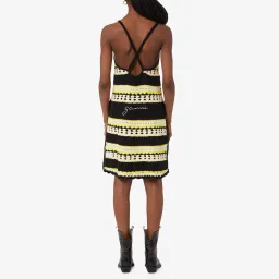 Ganni Striped Crochet Knit Slip Mini Dress Multi Size S / AU 8 for rent on The Volte - image 3
