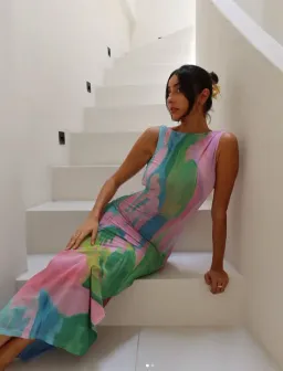 She Is OLLA Luelle Midi Dress Multi Size 8  for rent on The Volte - image 4