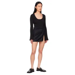 Anna Quan Emelia Ruched Mini Skirt Black Size 12  for rent on The Volte - image 2