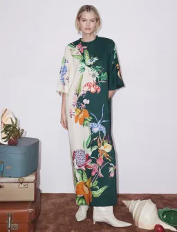 Alemais Aggie Midi Dress Multi Floral Size AU 16 for rent on The Volte - image 1