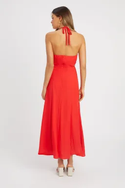 Kookai Hayman Cut Out Midi Dress Chilli Red Size 8 for rent on The Volte - image 2