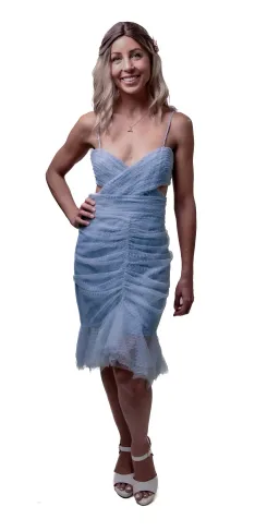 Alice McCall Tulle Cut Out Midi Dress Dusty Blue Size 12 for rent on The Volte - image 2
