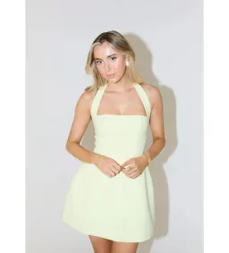 Odd Muse The Ultimate Muse Structured Mini Dress in Lime Cream Size AU 12 for rent on The Volte - image 2