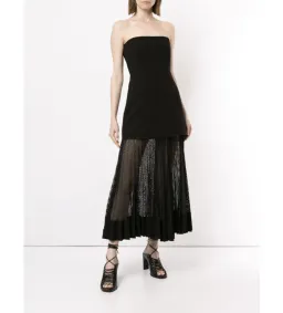 Dion Lee Net Pleat Strapless Dress Black Size AU 10 for rent on The Volte - image 2