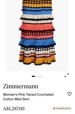 Zimmerman Crocheted Skirt Multi Size 1 / AU 10 for rent on The Volte - image 5