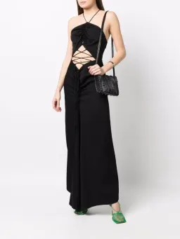 Christopher Esber Lattice Waist  Tie Dress Black Size 6 for rent on The Volte - image 1