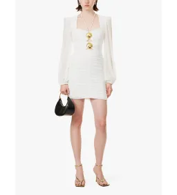 Rebecca Vallance Guinevere Gathered Woven Mini Dress White Size 12 for rent on The Volte - image 3