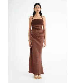 Benni Gina Dress in Chocolate Size AU 10 for rent on The Volte - image 1
