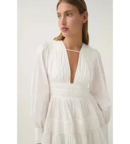 Aje Fallingwater Ruched Mini Dress in Ivory Size AU 14 for rent on The Volte - image 2