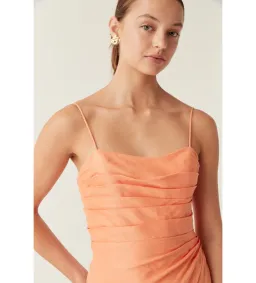 Aje Clarice Draped Maxi Dress Sunset Orange Size AU 8 for rent on The Volte - image 2