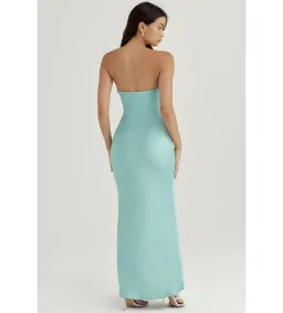 House of CB Alette Satin Maxi Dress Jade Size M / AU 10 for rent on The Volte - image 3
