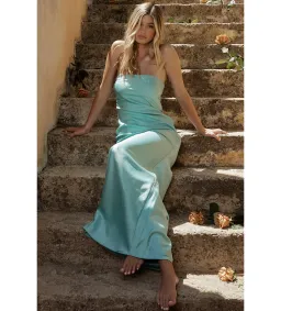 House of CB Alette Satin Maxi Dress Jade Size M / AU 10 for rent on The Volte - image 5