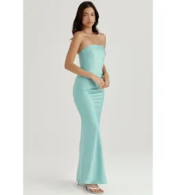 House of CB Alette Satin Maxi Dress Jade Size M / AU 10 for rent on The Volte - image 2