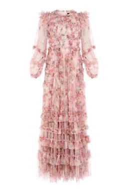 Needle and Thread Darling Meadow Ruffle Gown in Pink / Multi Size 20  for rent on The Volte - image 7
