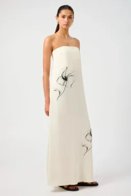 Third Form Dream State Strapless Maxi Dress Cream/Black Print Size 12 for rent on The Volte - image 4