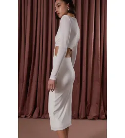 MISHA Scarlette Slinky Jersey Dress Ivory Size 8/S for rent on The Volte - image 3