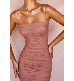 House of CB Sirene Gathered Organza Mesh Dress Antique Rose Size AU 14 for rent on The Volte - image 5