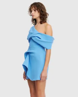 Acler Ashford Mini Dress Capri Blue Size AU 10 for rent on The Volte - image 2