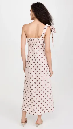 Zimmermann Acacia One Shoulder Midi Dress in Cream/Tan Dot Size 1 / AU 10 for rent on The Volte - image 3