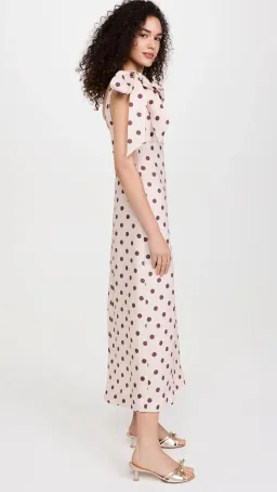 Zimmermann Acacia One Shoulder Midi Dress in Cream/Tan Dot Size 1 / AU 10 for rent on The Volte - image 4