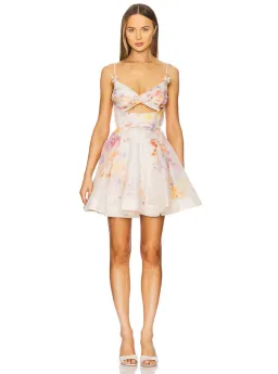 Zimmermann The Crush Twist Front Mini Dress in Multi Floral Size 1 / AU 10  for rent on The Volte - image 1