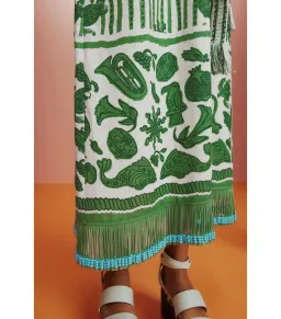 Alemais Lulu Sleeveless Mini Dress Green Print Size AU 10 for rent on The Volte - image 4