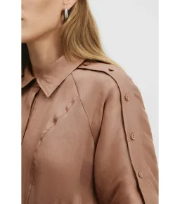 Country Road Cinched Shirt Dress in Nutmeg Size 12 for rent on The Volte - image 3