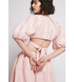 Aje Mimosa Soft Pink Cut Out Midi Dress Soft Pink Size AU 6 for rent on The Volte - image 3