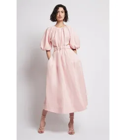 Aje Mimosa Soft Pink Cut Out Midi Dress Soft Pink Size AU 6 for rent on The Volte - image 1