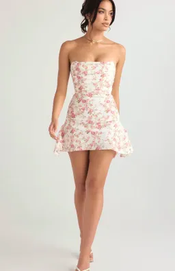 House of CB Jasmine Draped Corset Dress Rose Print  Size 6  for rent on The Volte - image 2