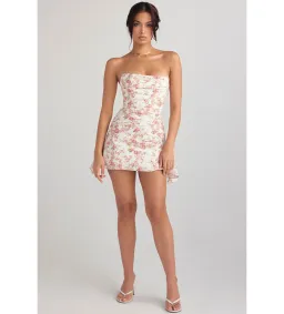 House of CB Jasmine Draped Corset Dress Rose Print  Size 6  for rent on The Volte - image 1