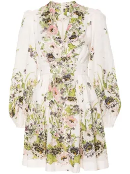 Zimmermann Halliday Plunge Mini Dress Cream/Floral Size 3 /Au 14 for rent on The Volte - image 4