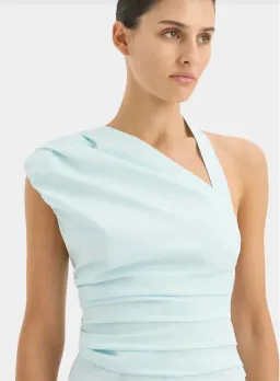 Sir the Label The Azul Gathered Mini Dress in Ice Blue Size 1 / AU 8 for rent on The Volte - image 2